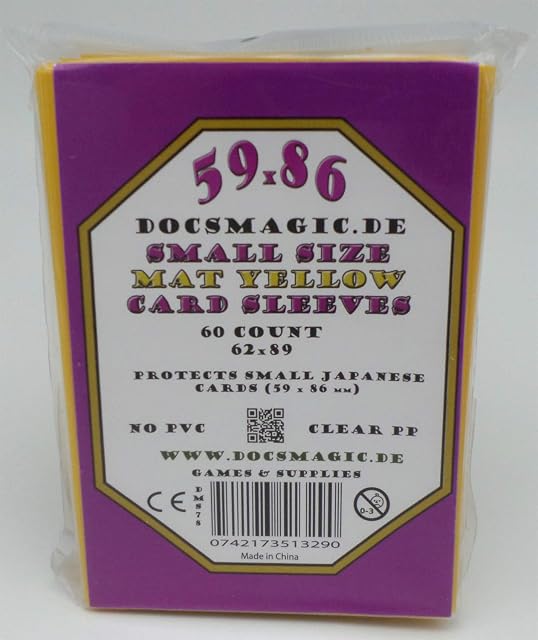 Foto 2 de 4 de docsmagic.de 60 Mat Yellow Card Sleeves Small Size 62 x 89 - YGO CFV - Mini Fundas Amarillo