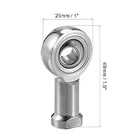 Vista 2 de uxcell SSI8TK Rod End Bearing 8mm Bore Stainless Steel M8x1.25 Female Thread Right Hand