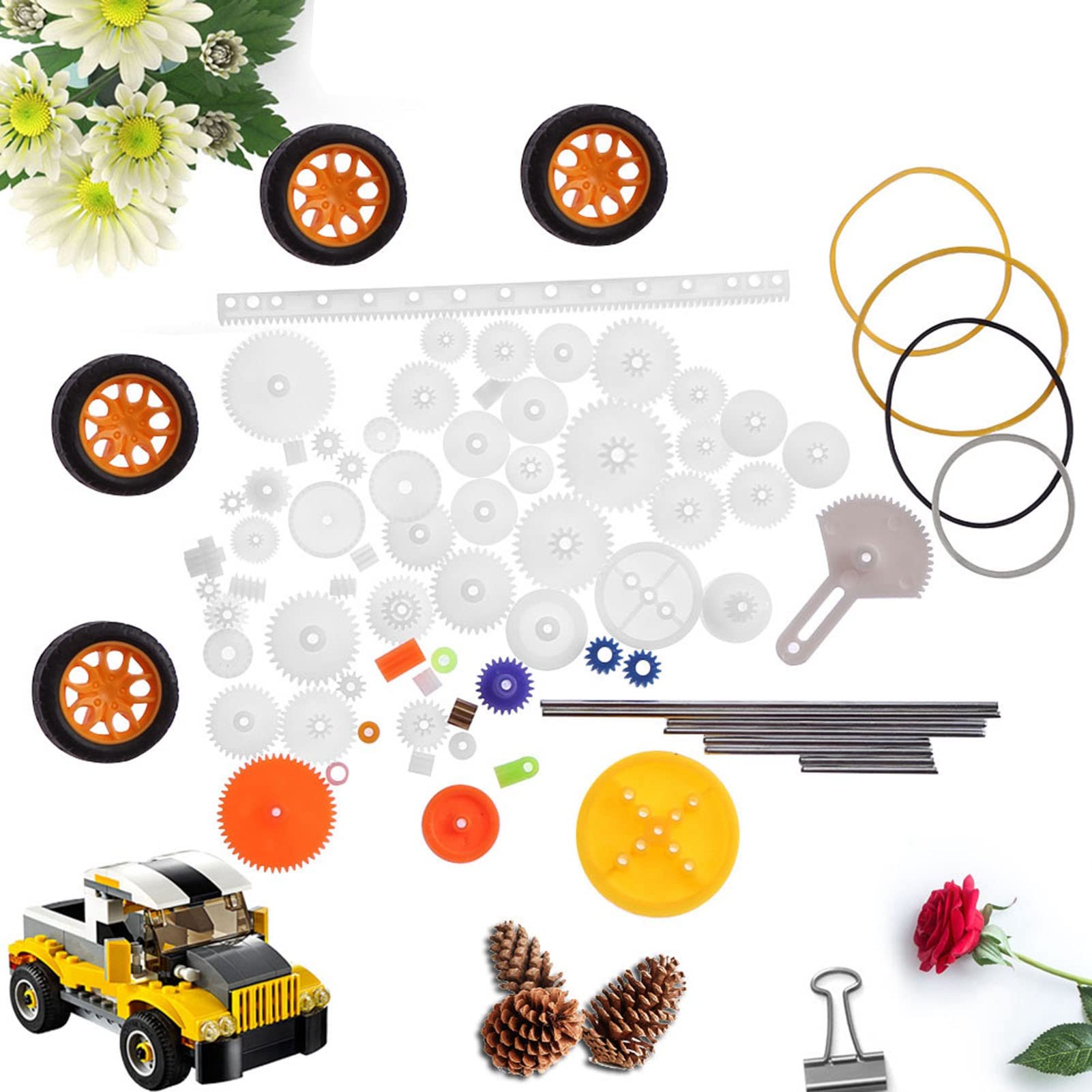 78pcs Plastic Motor Gear Kit, Complete Gear Set, Multiple Car Replacement for Robot Toy Repair