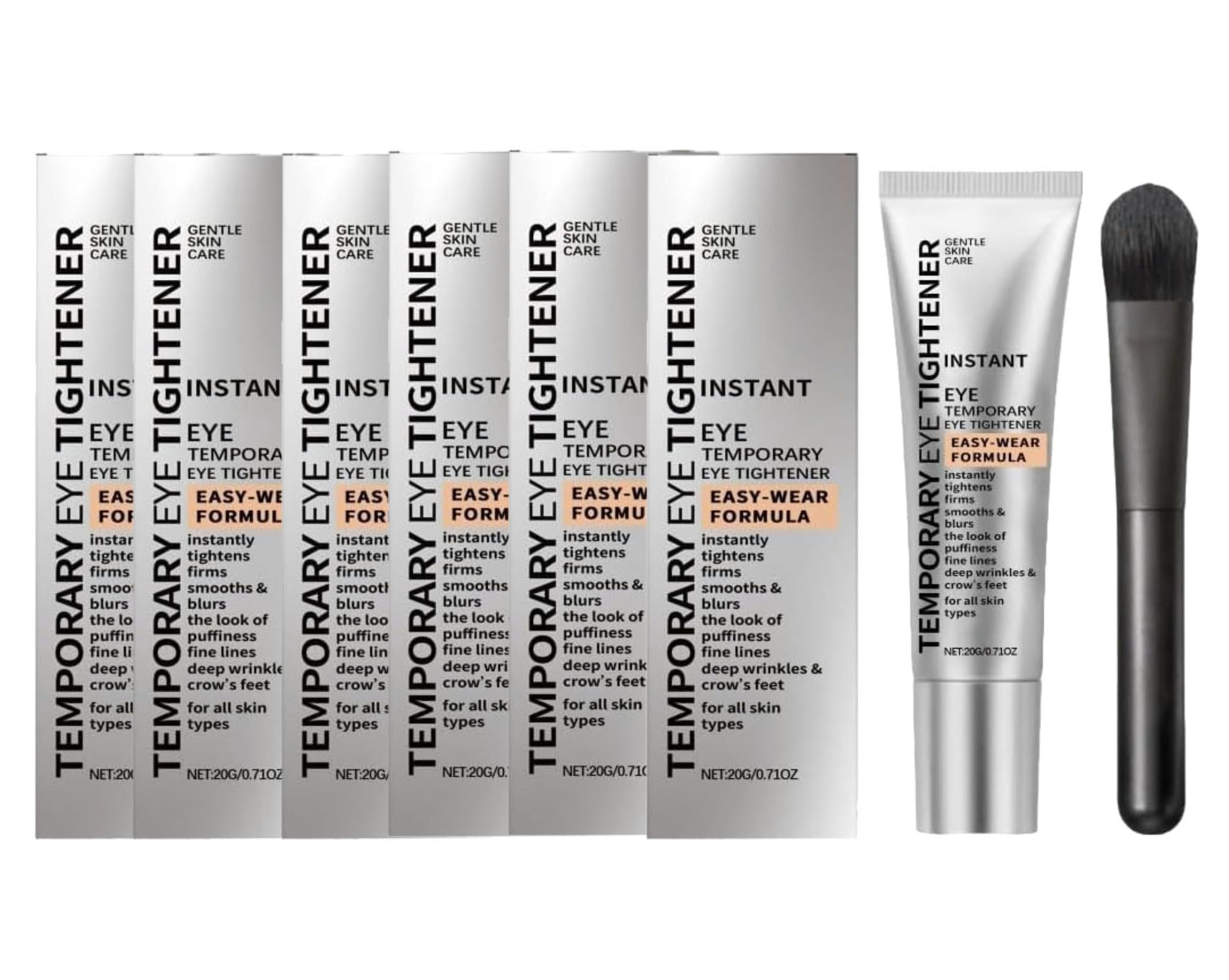 Lote de antiarrugas Instant Firm, para Ojos y Líneas Finas con 1 Cepillo | Reafirmante instantáneo contorno de ojos, atenúa bolsas, arruguitas y patas de gallo, fórmula ligera adecuada para todos