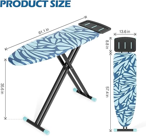 Miniatura 2 de APEXCHASER Tabla de planchar, tabla de planchar de tamaño completo, sin montaje, altura ajustable de 28 a 36 pulgadas, patas antideslizantes