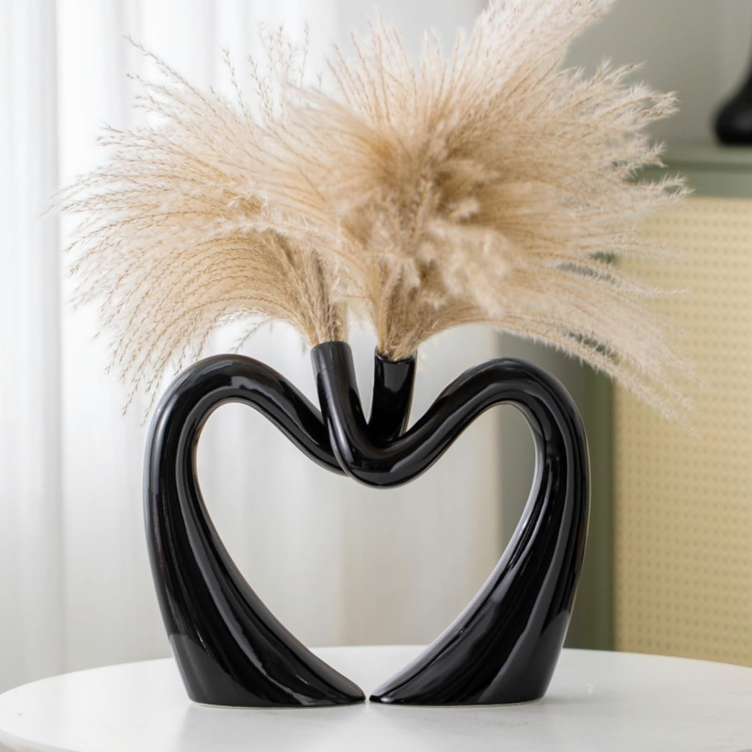 Black Hole Ceramic Vases for Residence Decor, Love Coronary heart Snuggle Vase Set…