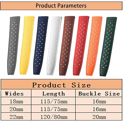 FKM Rubber Watch Bands Tropical Style Quick Release Fluororubber Watch Strap 18mm 20mm 22mm Universal Soft Breathable Durable Sporty FKM Rubber Replacement Band Strap for Men Women