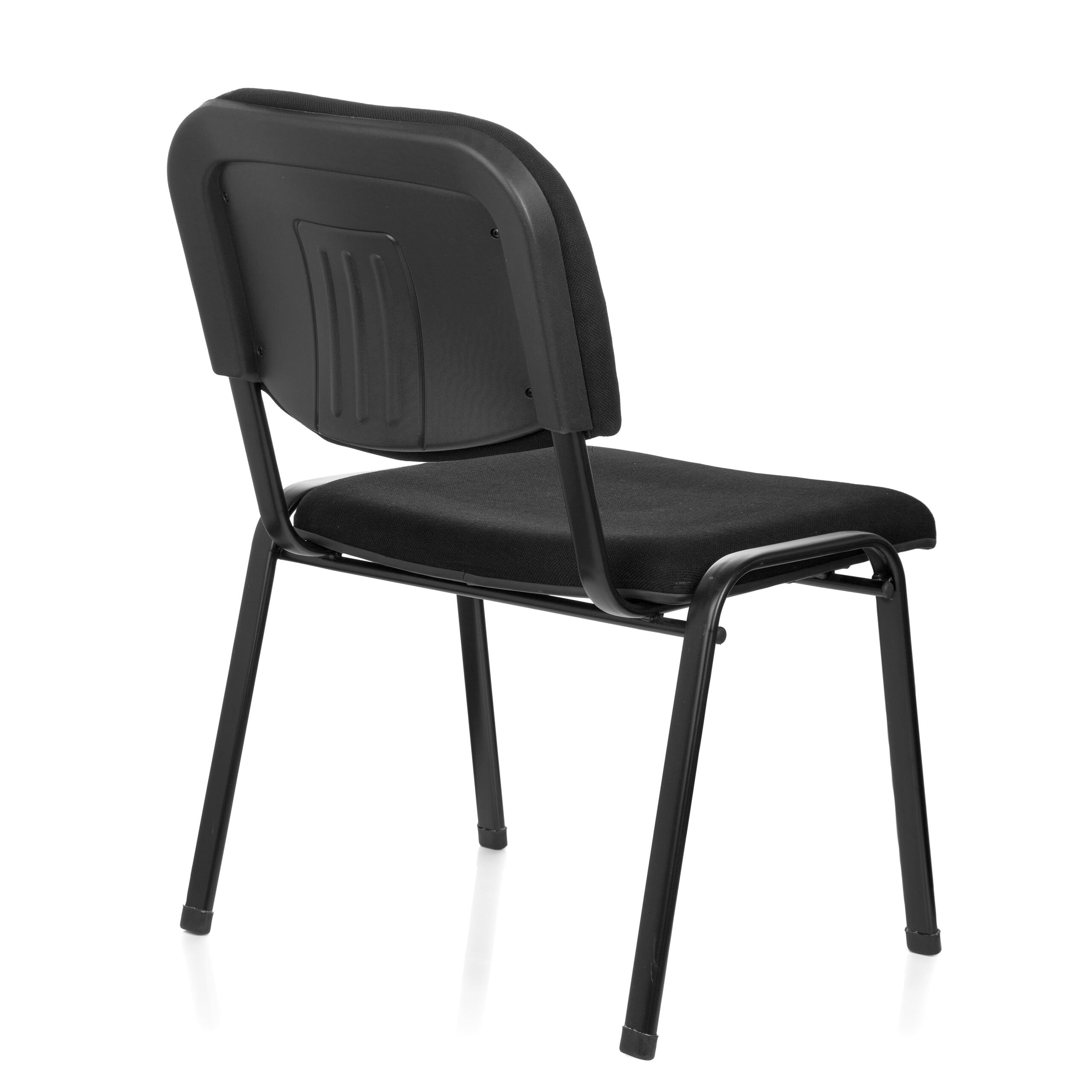 hjh OFFICE Chaise de conférence XT 600 XL en Tissu, Assise Extra Large, Chaise Ergonomique, Dossier empilable, jusqu'à 150 kg (Noir)