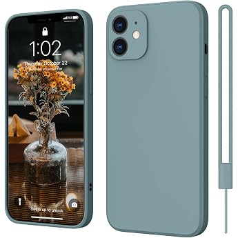 iPhone 12 H lle Silikon Case Hanyh lle iPhone 12 Ultra D nn Slim mit Microfiber Kratzfeste Rundumschutz Case Schutzh lle H lle f r iPhone 12 6.1'' K hl Grau