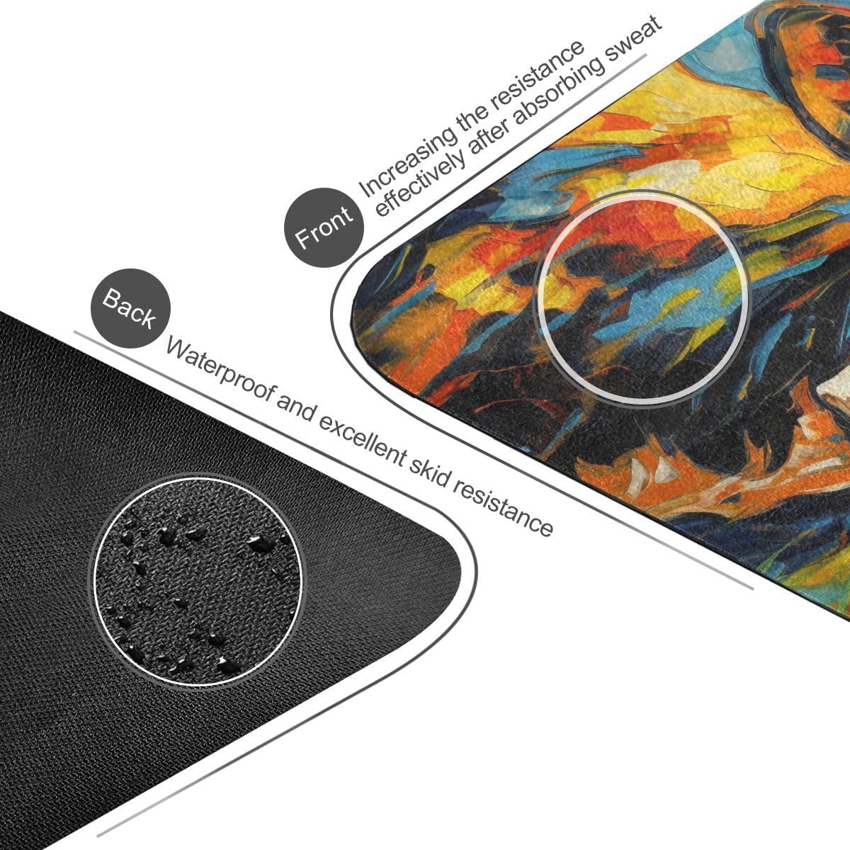 ALAZA Watercolor Cow Portrait Yoga Mat Non Slip Fitness Exercise Mat, Workout Mat for Yoga, Pilates and Floor Exercises