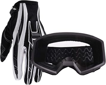 Adult Glove & Goggle Combo Motocross Offroad ATV MX Dirt Bike