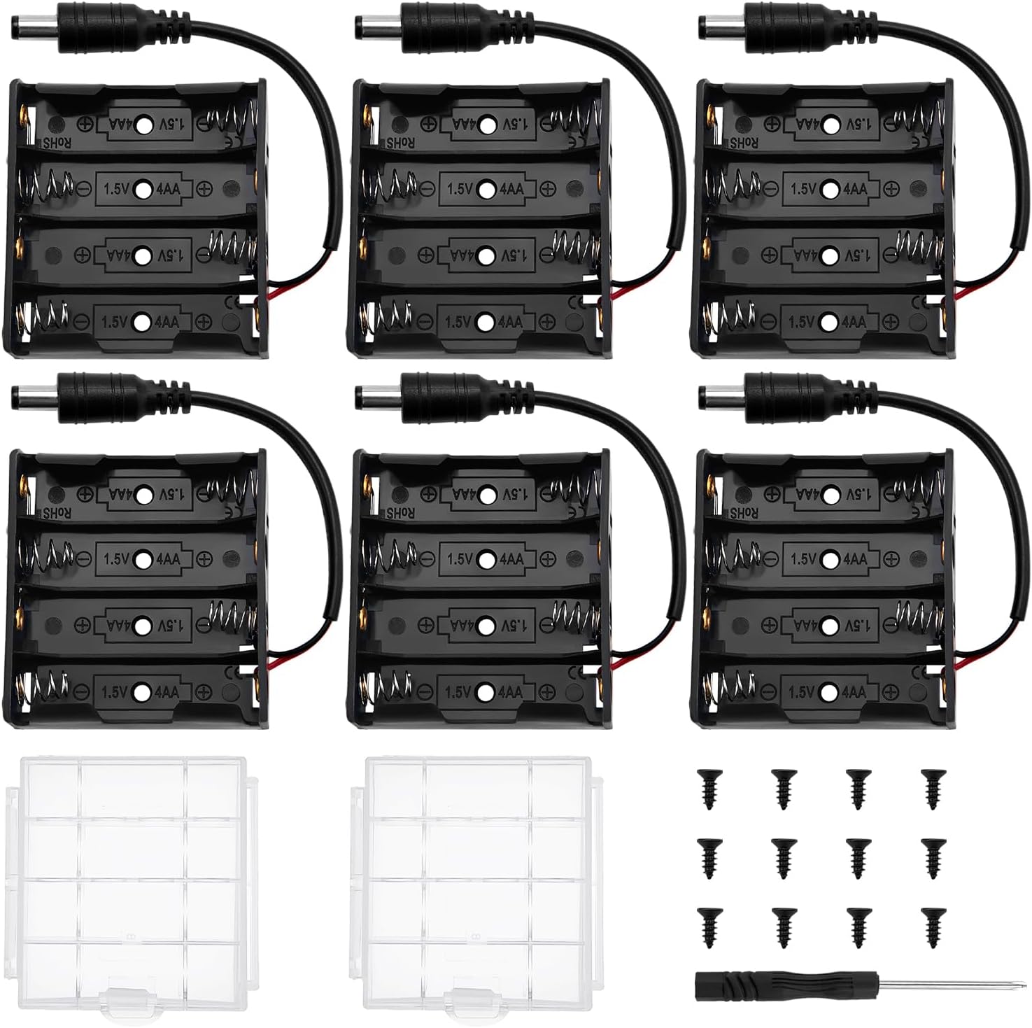 Soporte Para 4 Pilas AA Con USB Hembra E Interruptor – Salida 4.8V-6V, Ideal Para Juguetes, Coches RC Y Proyectos LED (Pack De 4 Unidades)