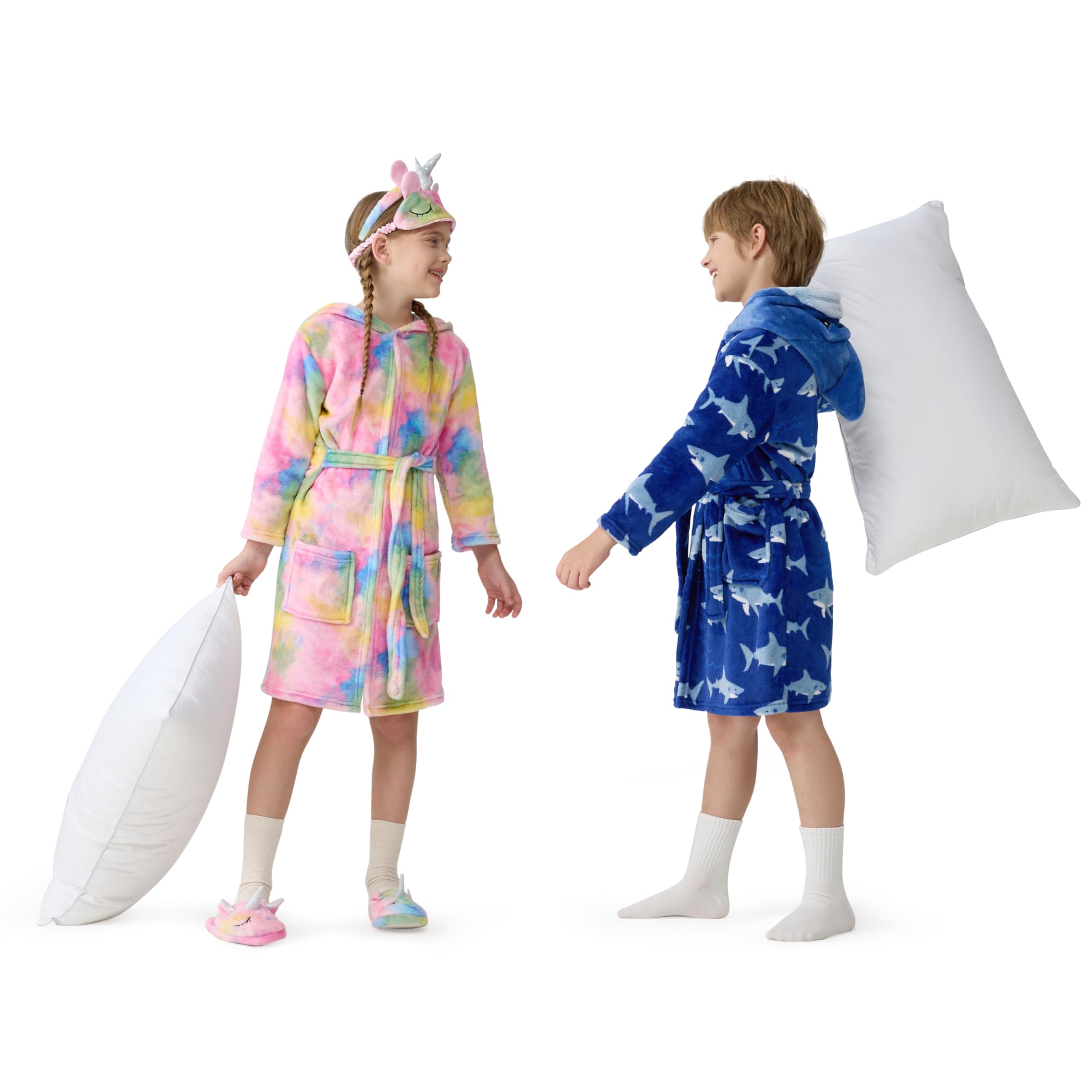 JOYIN Giggling Getup - Conjunto de bata de baño para niñas, con capucha, color rosa, mono de Navidad para niñas, Rosado, Small