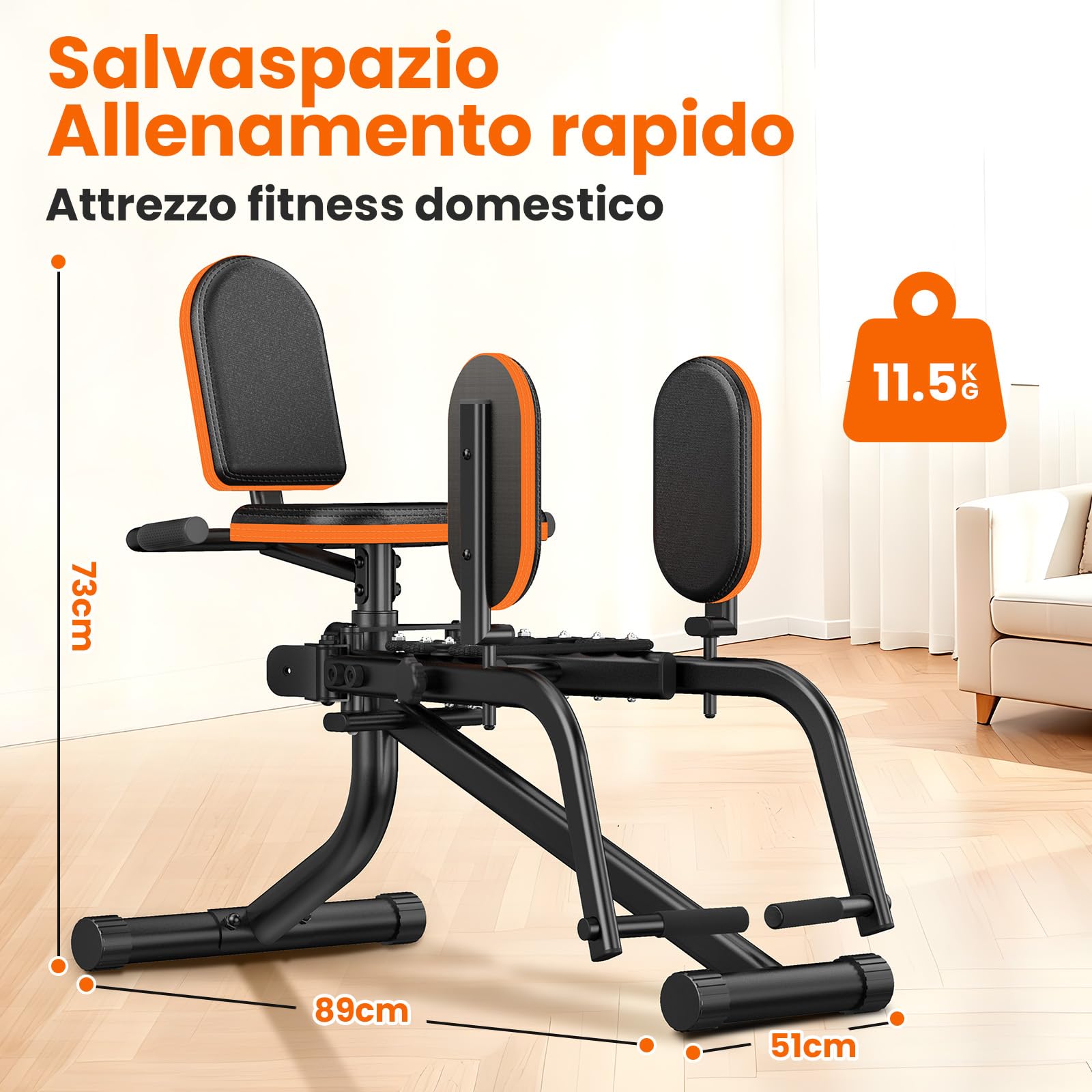 HXD-ERGO Macchina per Abduzione dell’Anca per Casa, Glute Trainer con Resistenza Regolabile, Attrezzo per Allenamento Glutei e Cosce, Compatta