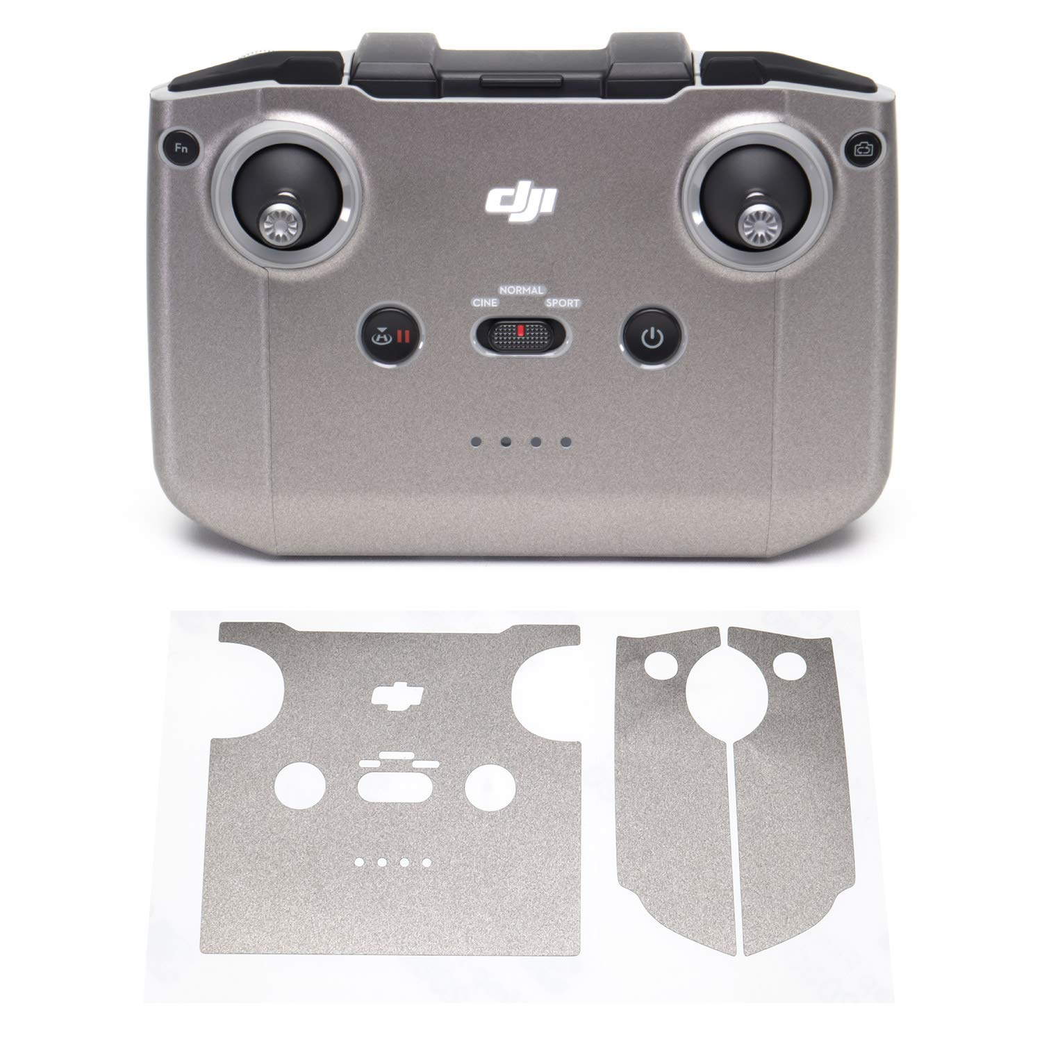Wrapgrade Skin Sticker Set Compatible with DJI Mini 2 | Remote Controller (TITANIUM)