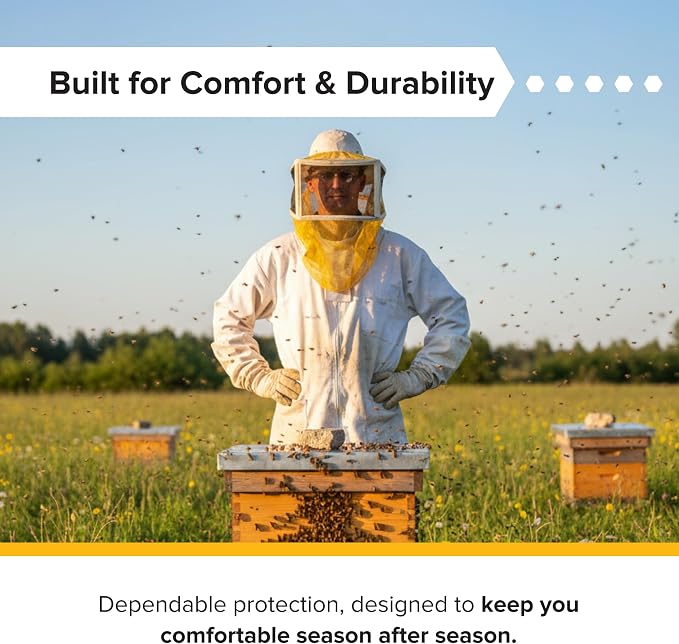 Velo Apicultura Mann Lake Cremallera Malla Fina Transpirable Protección Abejas miniatura 8