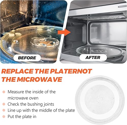 Miniatura 6 de Beaquicy F06015Q00AP - Bandeja de vidrio para microondas de 13.5 pulgadas, compatible con placa giratoria de microondas Panasonic L-G, reemplaza a