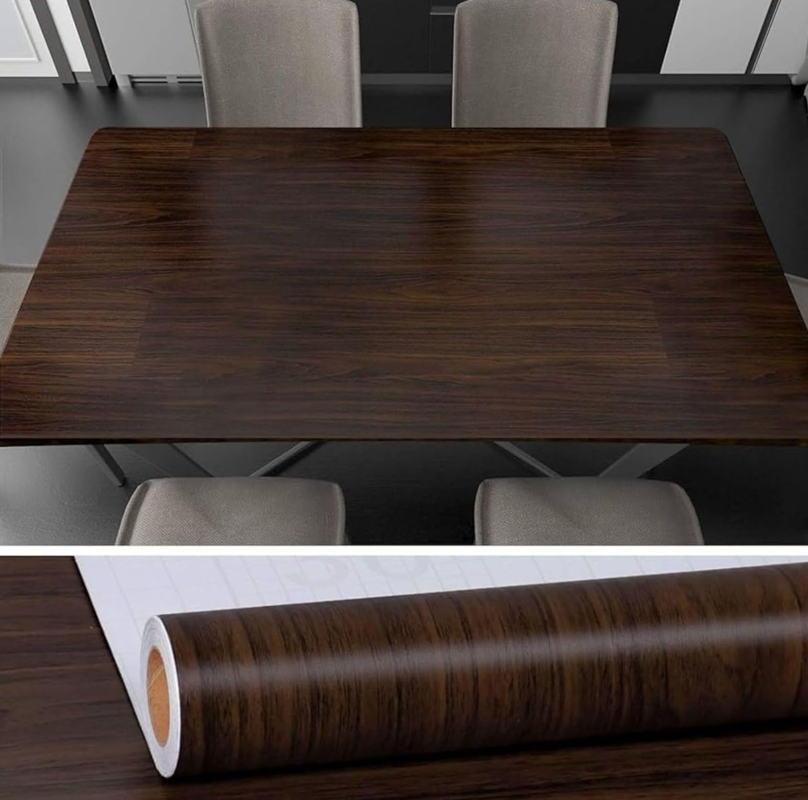 WALLMATE™ Self Adhesive Vinyl Wood Grain Wallpaper for Furniture Vinyl Stickers Wooden Door Desktop Wall Papers Kitchen Wallpaper (12 x 96 Inch, Dark Brown) (B0CHQDKLDQ) Amazon Price History, Amazon Price Tracker