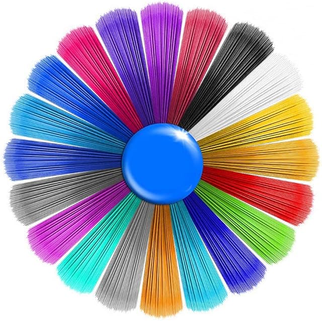 Sinzau 16.5 Feet Each - Total 330 Feet, 3D Pen Filament Refills PLA, Laufen 3D Printing Pen Filament 1.75mm (20 Colors)