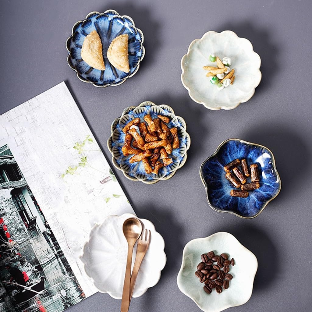 Ceramic Sauce Dish Seasoning Creative Petal Small Hot Pot Dipping Material Vinegar Mustard