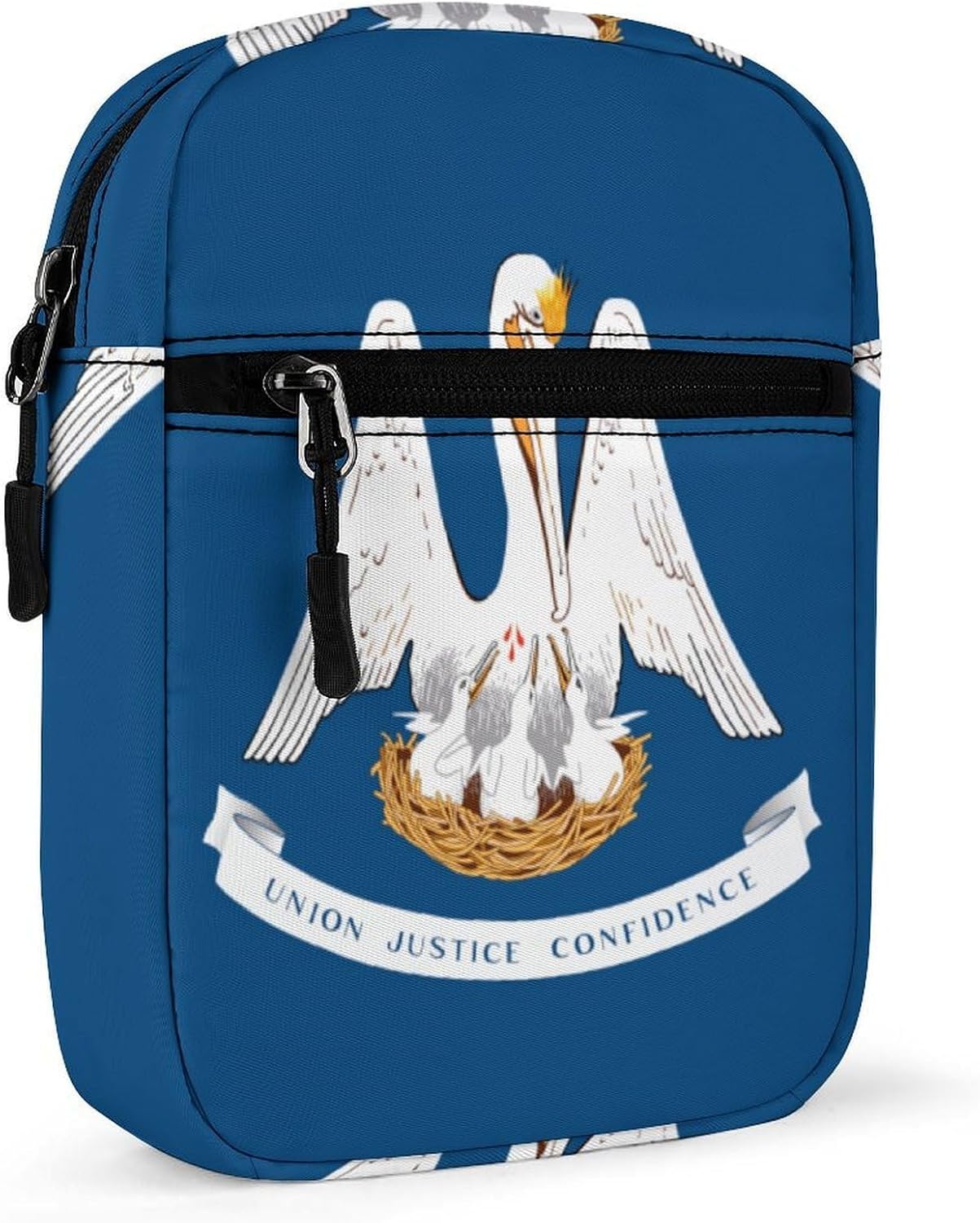 Flag of Louisiana U.S.A. Small Crossbody Bag Sling Shoulder Satchel | for women men,work travel workout,detachable and adjustable shoulder strap