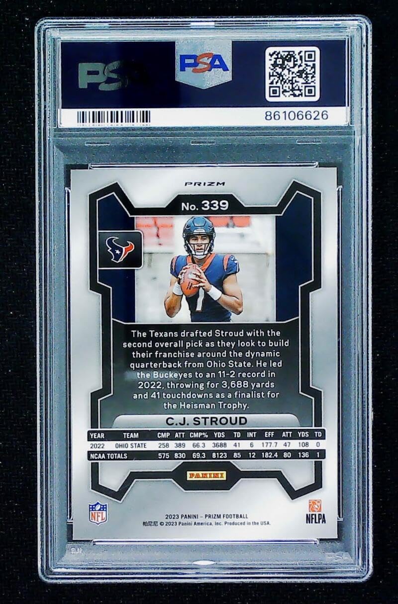 【PSA10】Panini Prizm 2022 Auto ヌートバー RC Amazon.com: 2023 Panini Prizm Silver Prizm #339 C.J. Stroud