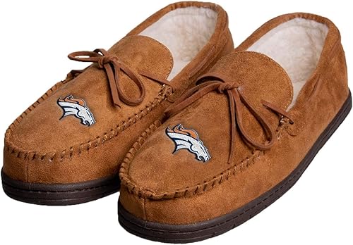 Miniatura 27 de FOCO Mens NFL Team Logo Moccasin Slippers Beige,Color del equipo