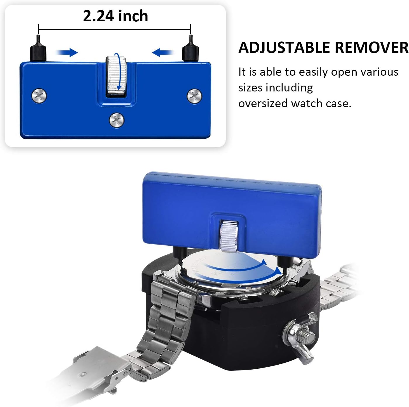 EasyTime Watch Repair Tool Kit- Professional Watch Battery Replacement Tool Kit, Suitable for Watch Back Remover with Watch Back Removal Tools, including Watch Opener, Adjustable case opener : Clothing, Shoes & Jewelry