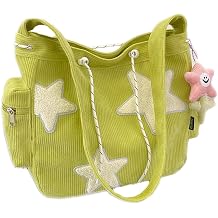 Makukke Y2K Corduroy Shoulder Bag Women, Cute Tote Bag Large Crossbody Bag for Office Work Travel Shopping