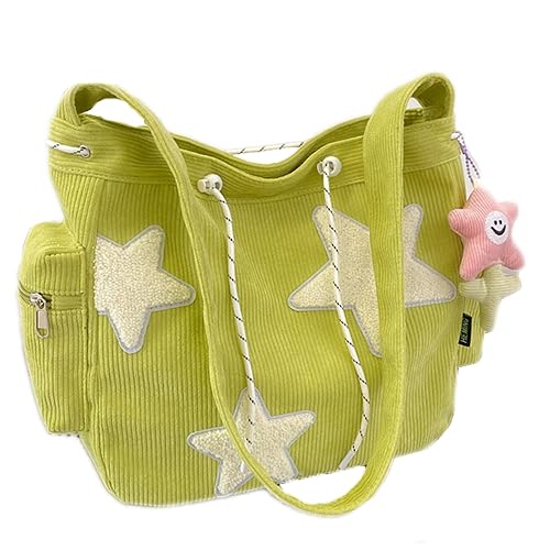 Makukke Y2K Corduroy Shoulder Bag Women, Cute Tote Bag Large Crossbody Bag for Office Work Travel Shopping