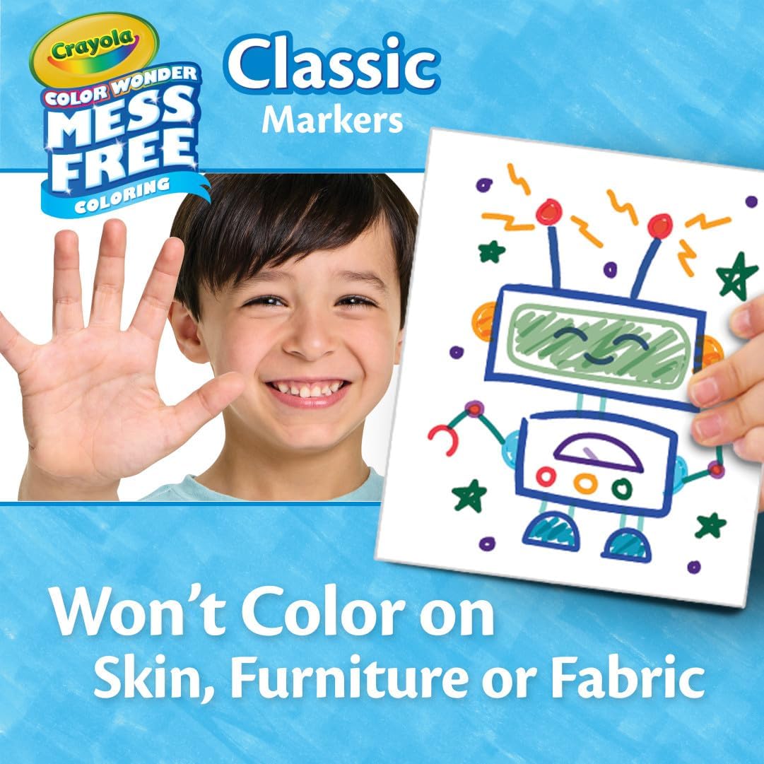 Crayola Color Wonder Marker Refill Set (20ct), Mess Free Broad Line Markers for Toddlers, Mess Free Coloring for Kids, Toddler Gifts