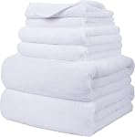 Polyte Oversize, 60 x 30 in., Quick Dry Lint Free Microfiber Bath Towel Set, 6 Piece (Beige)