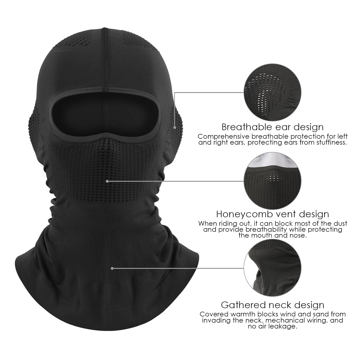1 capucha transpirable para bicicleta deportiva, protección solar multifunción, máscara de esquí, máscara para casco de moto, protector de cuello para bicicleta, máscara de cara completa
