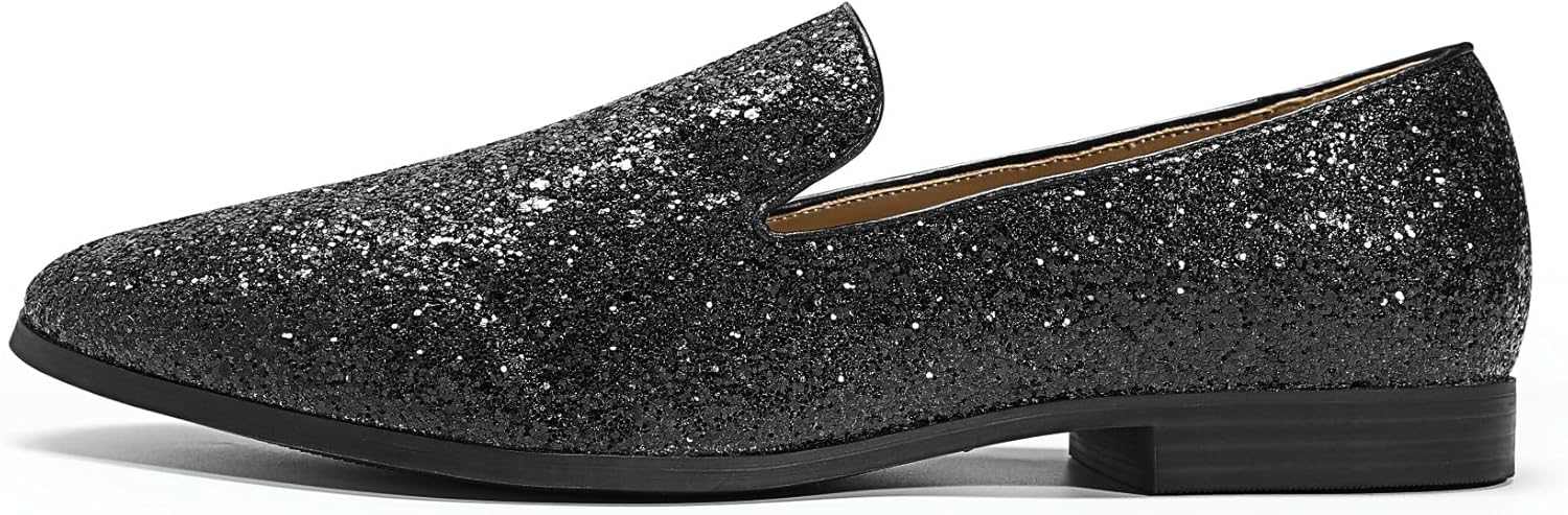 AUSTIN MILL Mens Glitter Dress Shoes Slip On Loafers Classic Tuxedo Shoe for Wedding Party Prom - Image 4