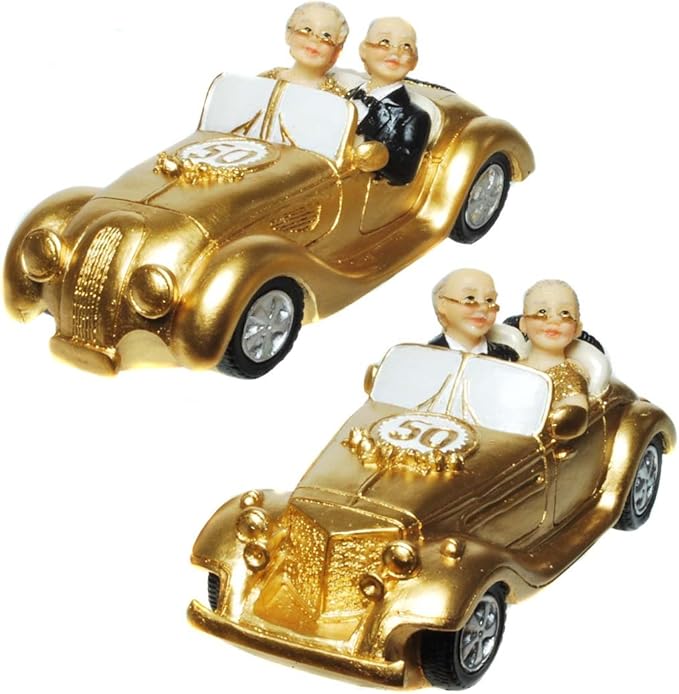 Figurines Noces D Or Avec Voiture Amazon Fr Cuisine Et Maison