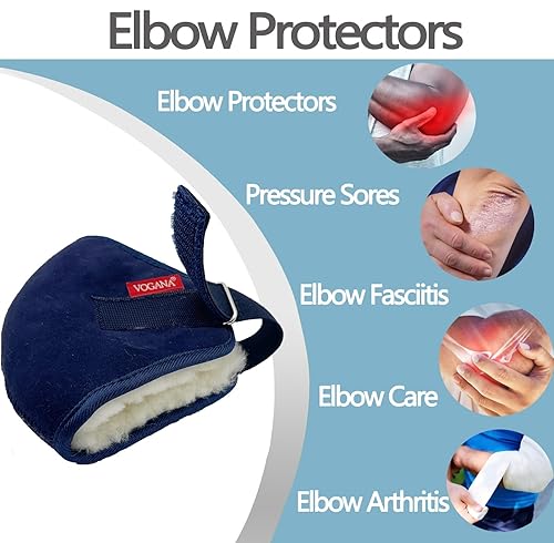 Miniatura 2 de Vogana Protectores de codo de piel de oveja, almohada de mano ajustable para úlceras por presión, úlceras, cirugía, cojín de recuperación para