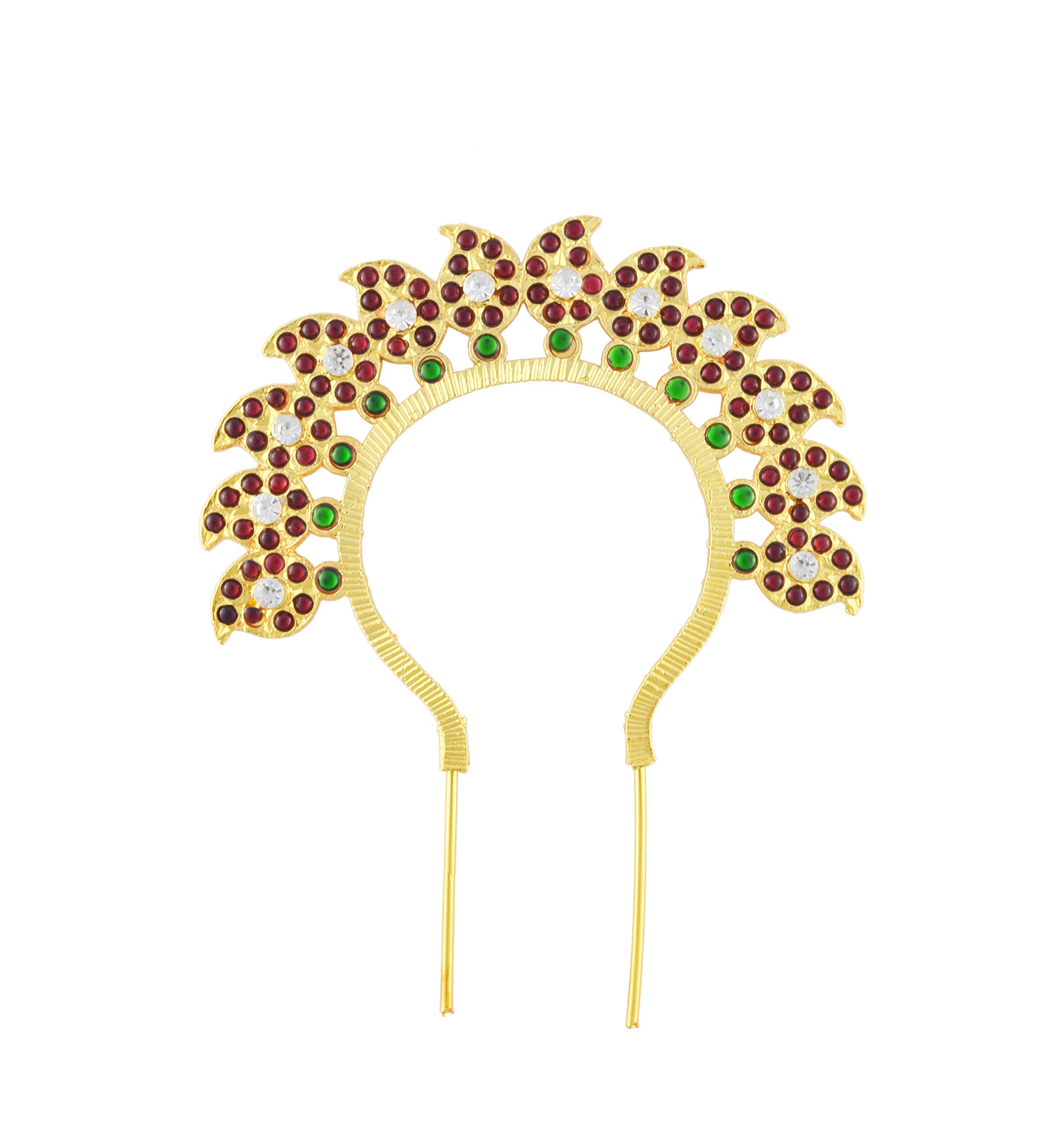 UG PRODUCTS Bharatanatyam Dance Jewellery Hair Pin (veni) Made with Green and Red Kemp Stones for Women (484) (B083KKX3BH) Amazon Price History, Amazon Price Tracker