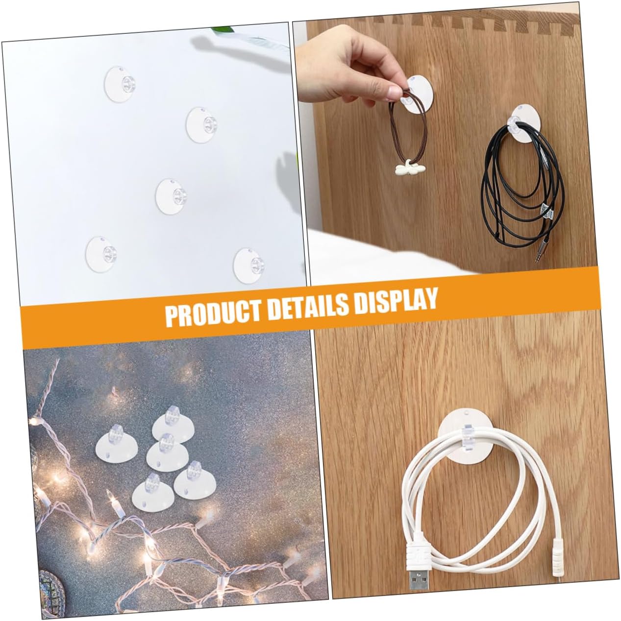 400pcs Cup Hooks for String Lights Christmas Decor and Lightweight Items Sturdy Clips for Use Easy to Install