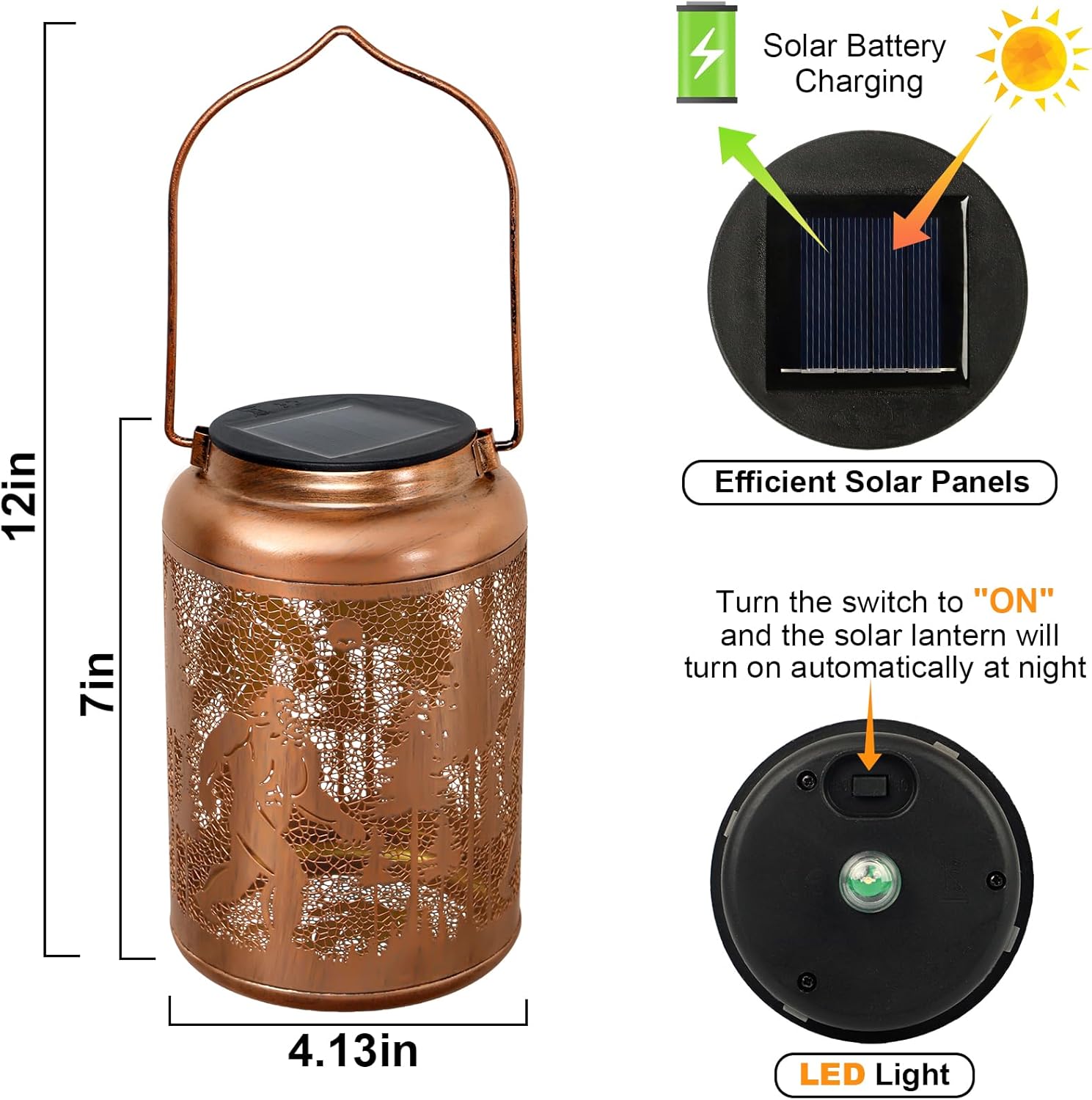 2 Pack Solar Lanterns Outdoor, Big Foot Gifts for Women Men Wife Big Foot Lantern Hanging Solar Lanterns Outdoor Waterproof for Patio Porch Garden Decor