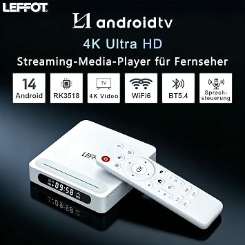 Android 14.0 TV Box LEFFOT L1 4K UHD TV Streaming Box 2GB RAM 16GB ROM