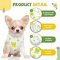 Vista 4 de Camisa para perros pequeños, linda camiseta de algodón suave sin mangas para perros pequeños, gatos, chaleco de verano para perritos, camiseta