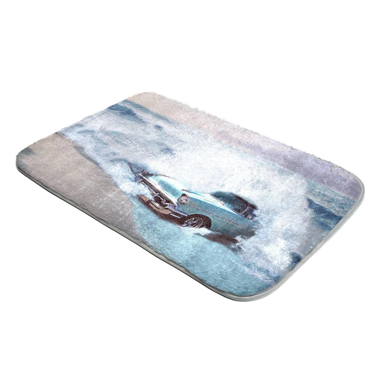 Tapis fausse fourrure bord de mer et vagues pour un pique-nique chic