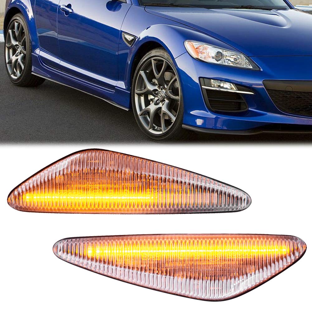 Amazon.com: 2Pcs Clear Lens Amber Full Led Dynamic