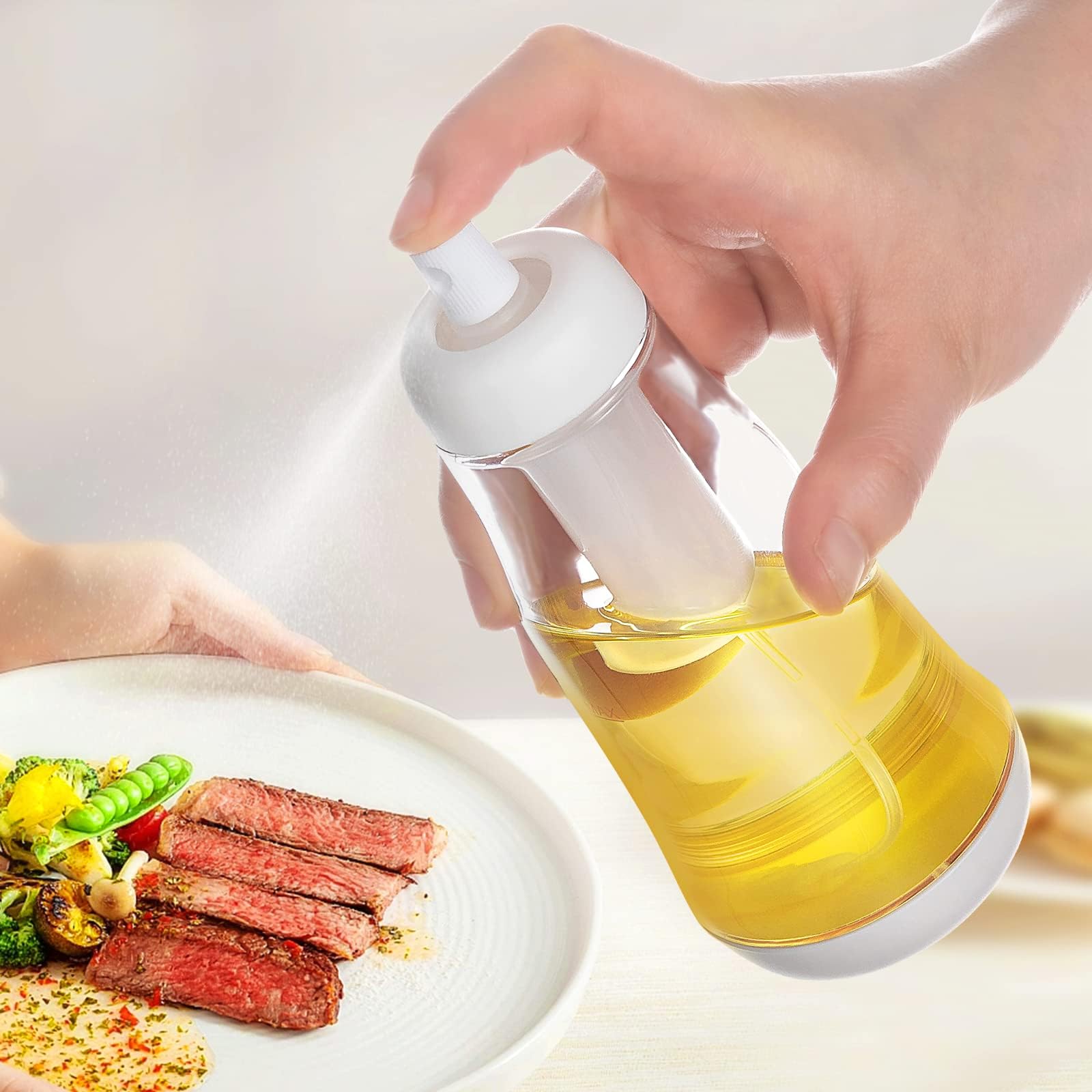 JFMkaerJFMkaer Oil Mister, New Upgraded Air Pump Sprays Ultra-Thin Spray, For Low-Fat Diet, Olive Oil Sprayer For Cooking, 4oz Oil Dispenser, Food Grade AS Material, BPA-Free
