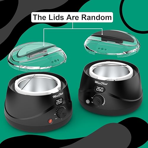 Miniatura 7 de Kit de cera para mujeres y hombres, kit de cera digital MaxFlat con 51 accesorios de cera de 17.6 onzas, cera brasileña para axila de cuerpo