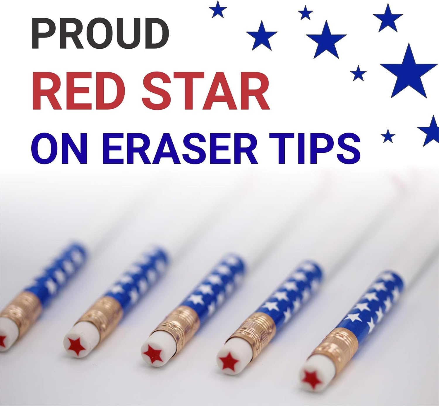 1000 Pack, American Personalized Custom Pencils, Patriotic Round Wooden #2 Lead HB2 Pencil, Printed with Your Logo & Text, Best Incentive for Kid's Great for Schools Teachers Students, (USA-Flag)