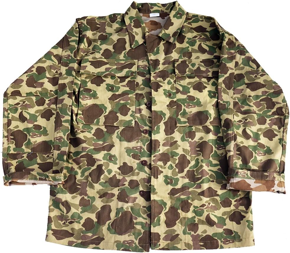 Pacific Camouflage Army HBT Jacket Training Jacket Camo Coat Herringbone Retro WW2 US