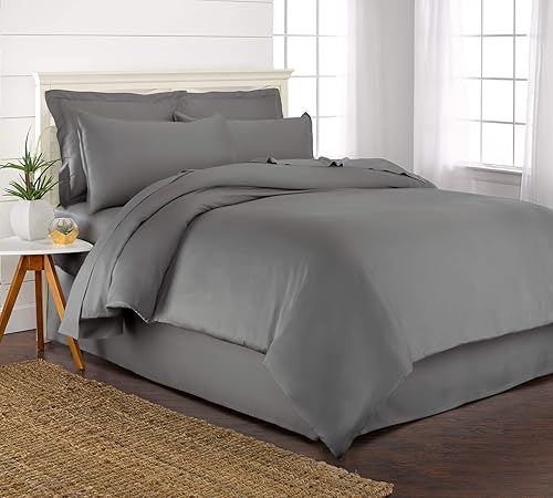 Miniatura 4 de Pure Bamboo Juego de funda de edredón tamaño King, 100% viscosa de bambú orgánico, lujosamente suave y refrescante, juego de 3 piezas - 1 funda de