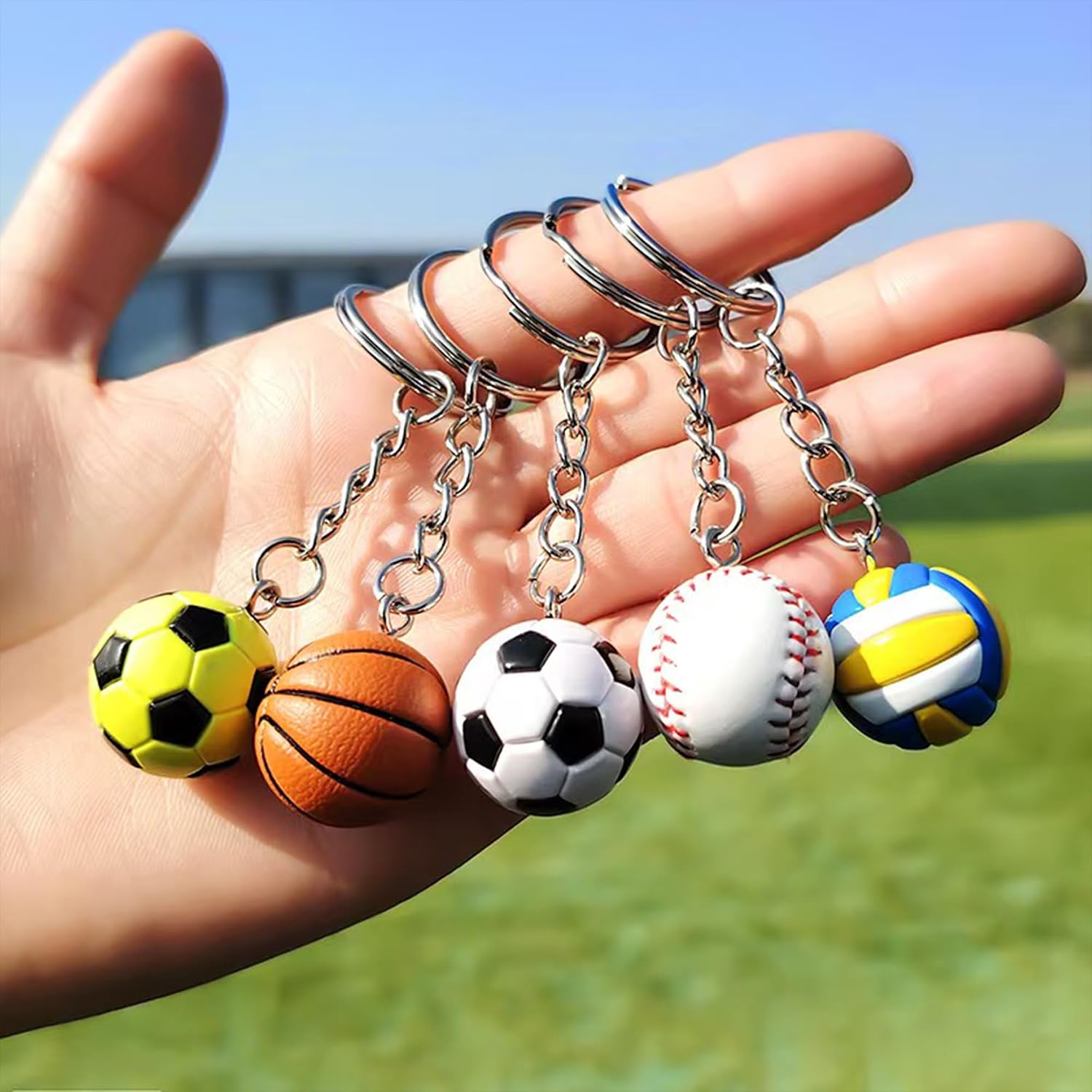 Simulation Mini Ball keychain, Sport Ball Theme Key Chains for Backpack Charm Keychains Accessories Ball Gifts for Men Fans