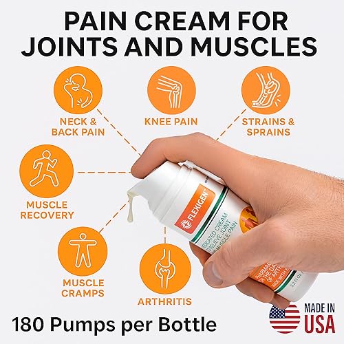 Miniatura 3 de FLEXIGEN Crema natural para el dolor articular y muscular con incienso, aceites esenciales y mentol para dolor, dolor de espalda, dolor de espalda,