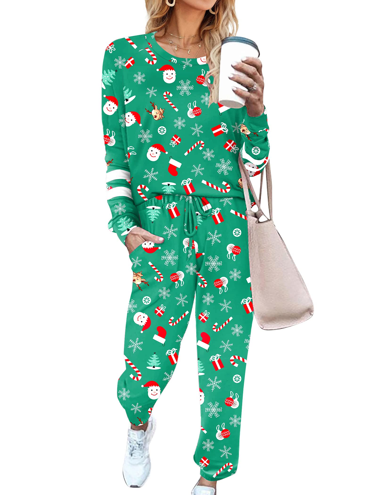 Ekouaer Sweatsuits Womens Loungewear Set Tracksuit Long Sleeve Pajamas Set