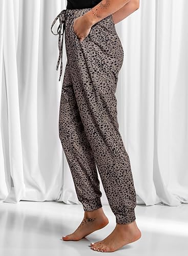 Vista 4 de EVALESS Pantalones deportivos con cordón y cintura elástica para mujer con bolsillos