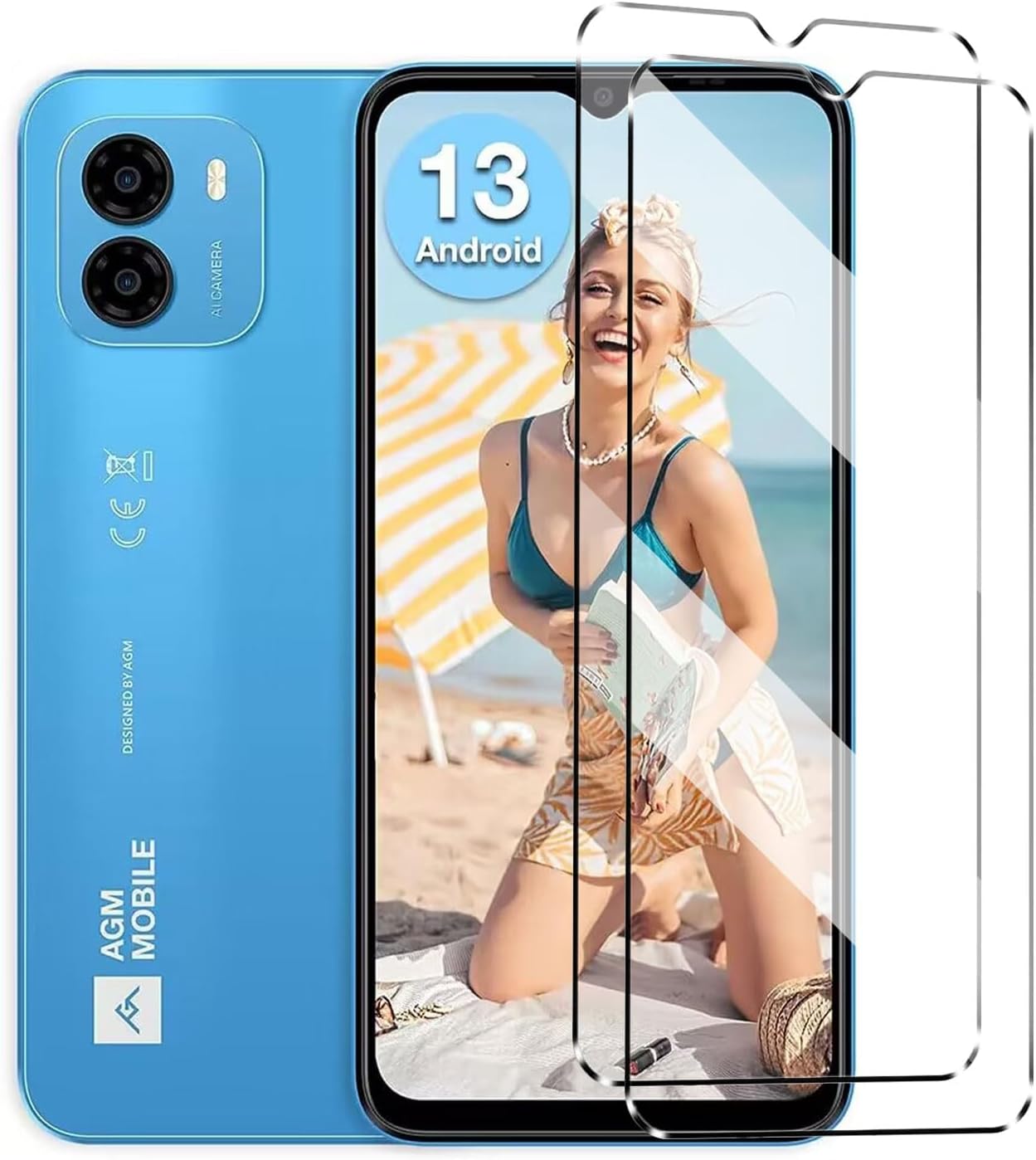 [2 in 1] Tempered Glass Compatible with Blackview Wave 6C 2Pack Tempered Glass Screen Protector for Blackview Wave 6C,Shockproof Anti-Scratch