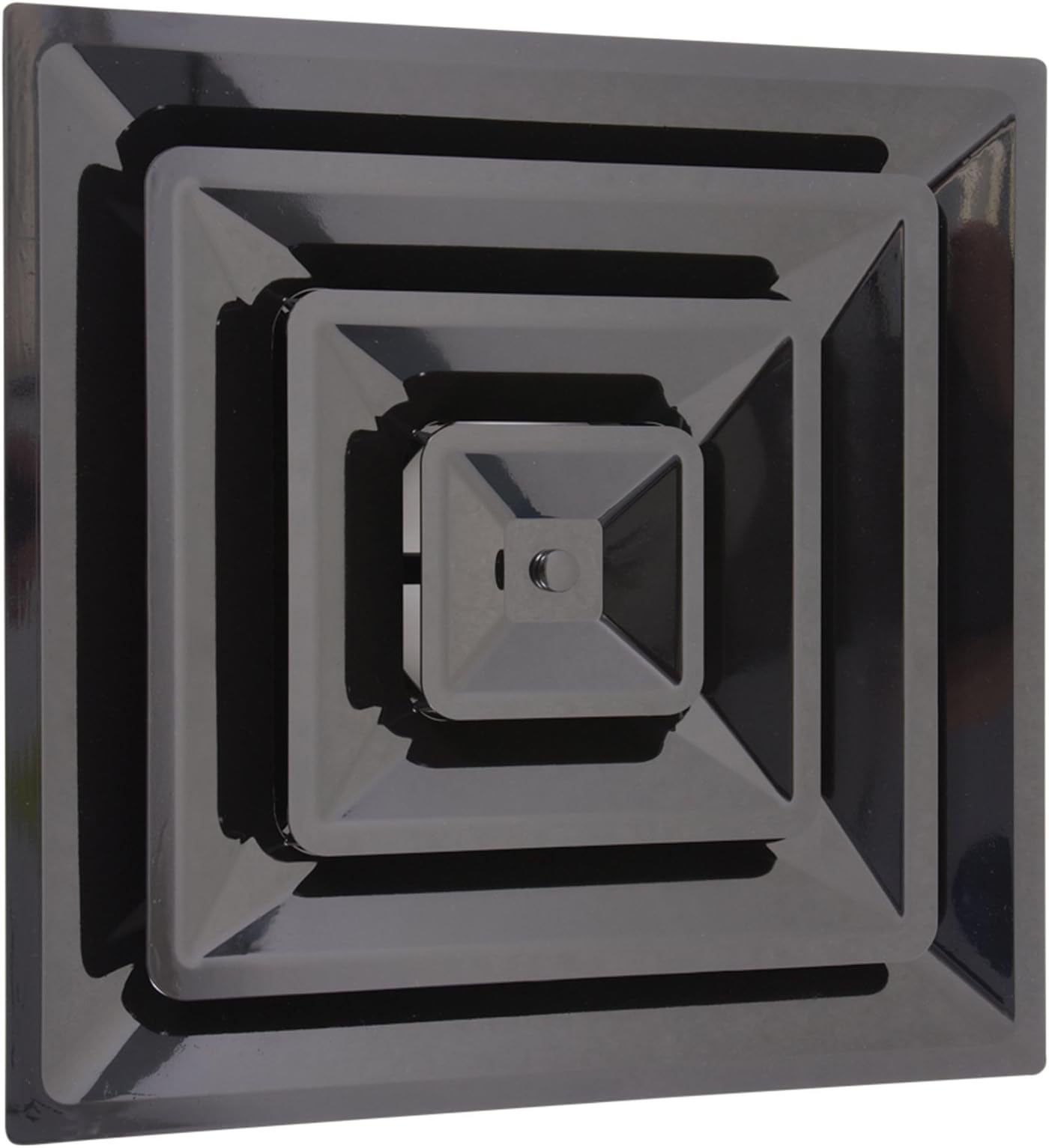 2'x2' Lay-In 3 Cone Supply with 6" Pre-Molded Boot, ABS Plastic Supply Grille, Ceiling Diffuser for Air Vent, Ideal for Heating, Cooling, and Ventilation, Home Improvement, Black